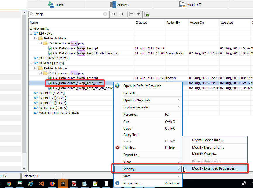 Modify Extended Properties
