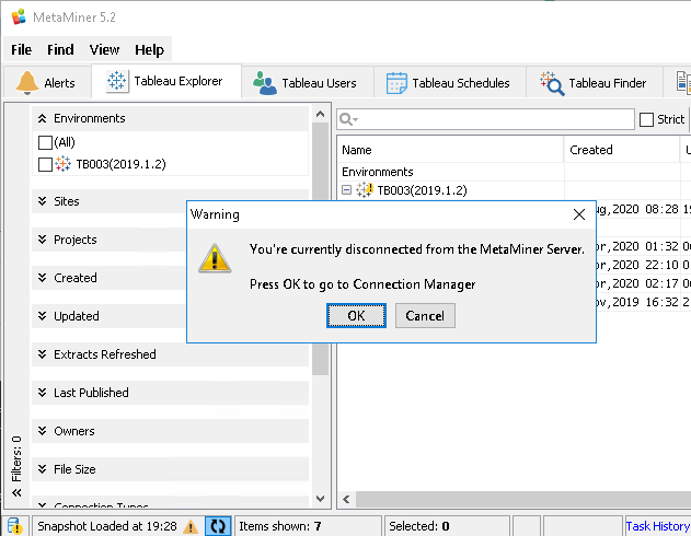 MMC Disconnected from MMS