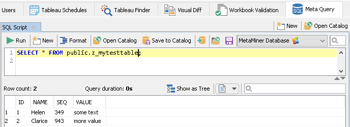 Imported Table in Meta Query