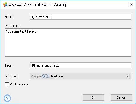 Save Script to Catalog