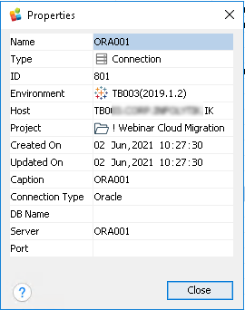 Modify Connections - Properties