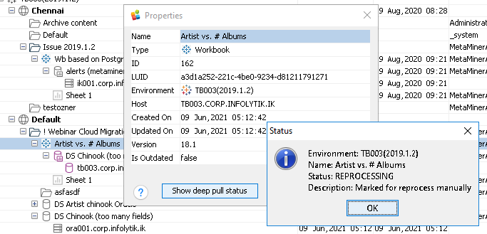 Status Reprocessing