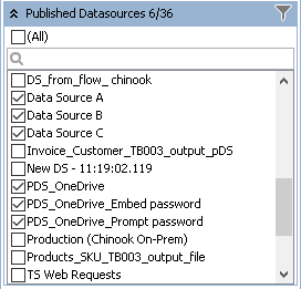 Published Data Source Filter