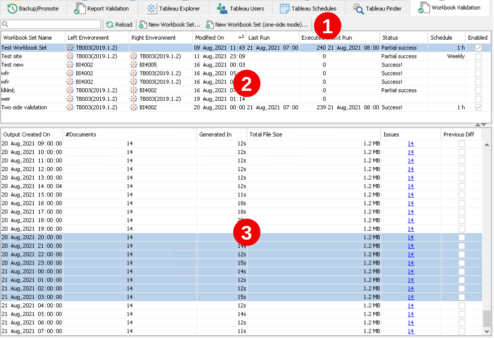 MetaMiner Tableau Workbook Validation One Side Mode