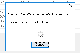 Stopping MetaMiner Service